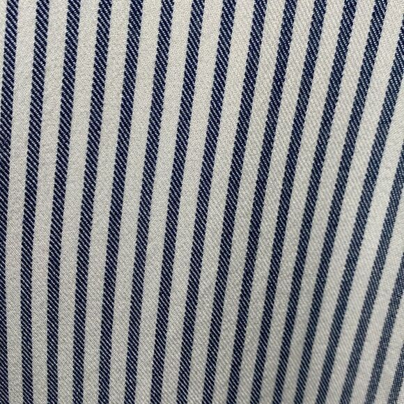 Madewell Women’s Courtyard Ruffle-Hem Top in Stripe Blue and Cream Size Medium - Picture 4 of 11